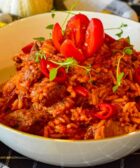 arroz con tomate, guiso de arroz con tomate, arroz con tomate relleno